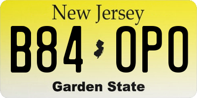 NJ license plate B84OPO