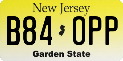 NJ license plate B84OPP