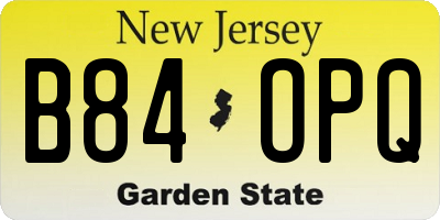 NJ license plate B84OPQ