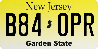 NJ license plate B84OPR
