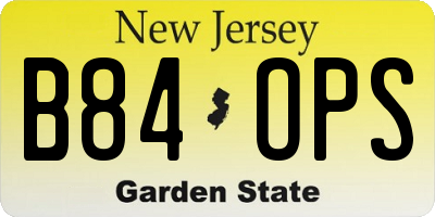 NJ license plate B84OPS