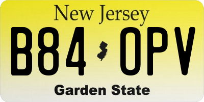 NJ license plate B84OPV