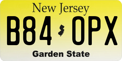 NJ license plate B84OPX