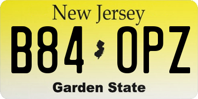NJ license plate B84OPZ