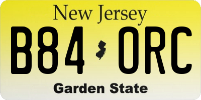 NJ license plate B84ORC