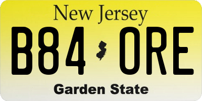 NJ license plate B84ORE