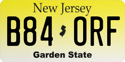 NJ license plate B84ORF