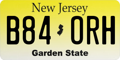 NJ license plate B84ORH