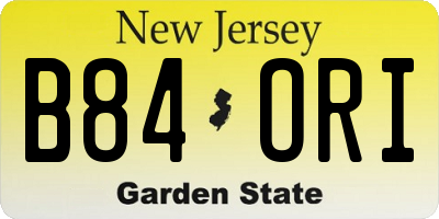NJ license plate B84ORI