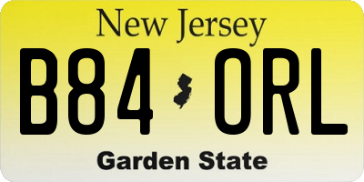 NJ license plate B84ORL