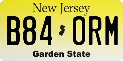 NJ license plate B84ORM