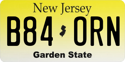 NJ license plate B84ORN