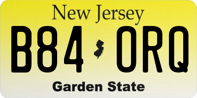 NJ license plate B84ORQ