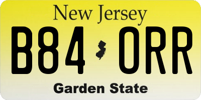 NJ license plate B84ORR