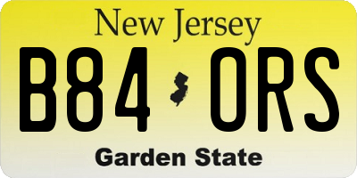 NJ license plate B84ORS