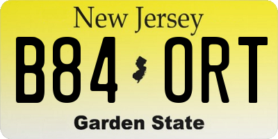 NJ license plate B84ORT