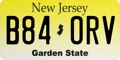 NJ license plate B84ORV