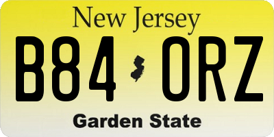NJ license plate B84ORZ