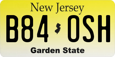 NJ license plate B84OSH
