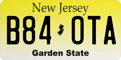 NJ license plate B84OTA