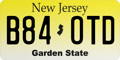 NJ license plate B84OTD