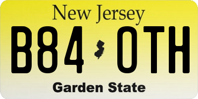 NJ license plate B84OTH