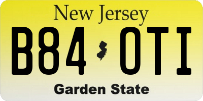 NJ license plate B84OTI