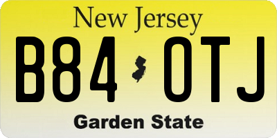 NJ license plate B84OTJ