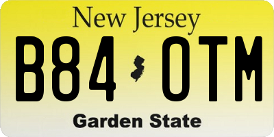NJ license plate B84OTM