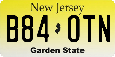 NJ license plate B84OTN