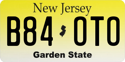 NJ license plate B84OTO