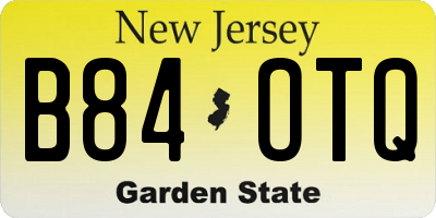 NJ license plate B84OTQ