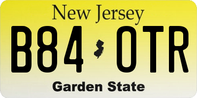 NJ license plate B84OTR