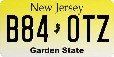 NJ license plate B84OTZ