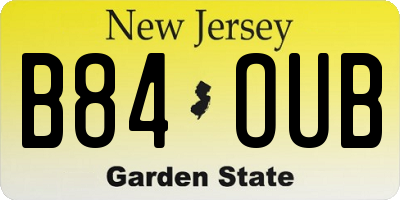 NJ license plate B84OUB