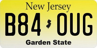 NJ license plate B84OUG