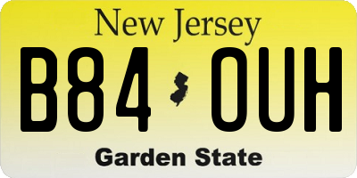 NJ license plate B84OUH