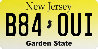 NJ license plate B84OUI