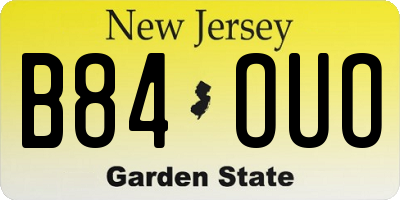 NJ license plate B84OUO