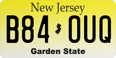 NJ license plate B84OUQ