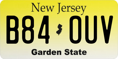NJ license plate B84OUV