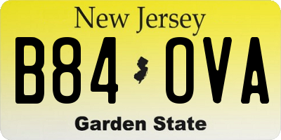 NJ license plate B84OVA