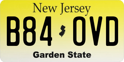 NJ license plate B84OVD