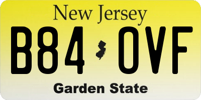 NJ license plate B84OVF