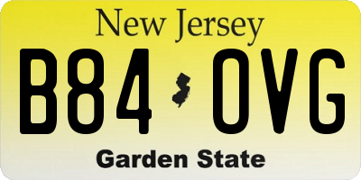 NJ license plate B84OVG
