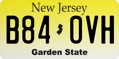 NJ license plate B84OVH