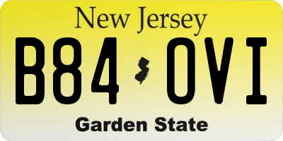 NJ license plate B84OVI