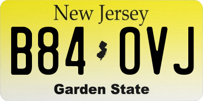 NJ license plate B84OVJ