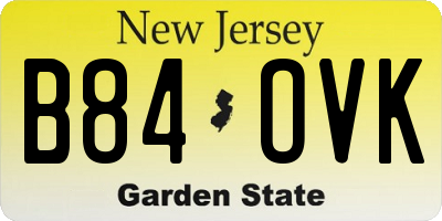 NJ license plate B84OVK