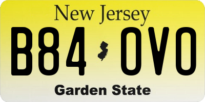NJ license plate B84OVO